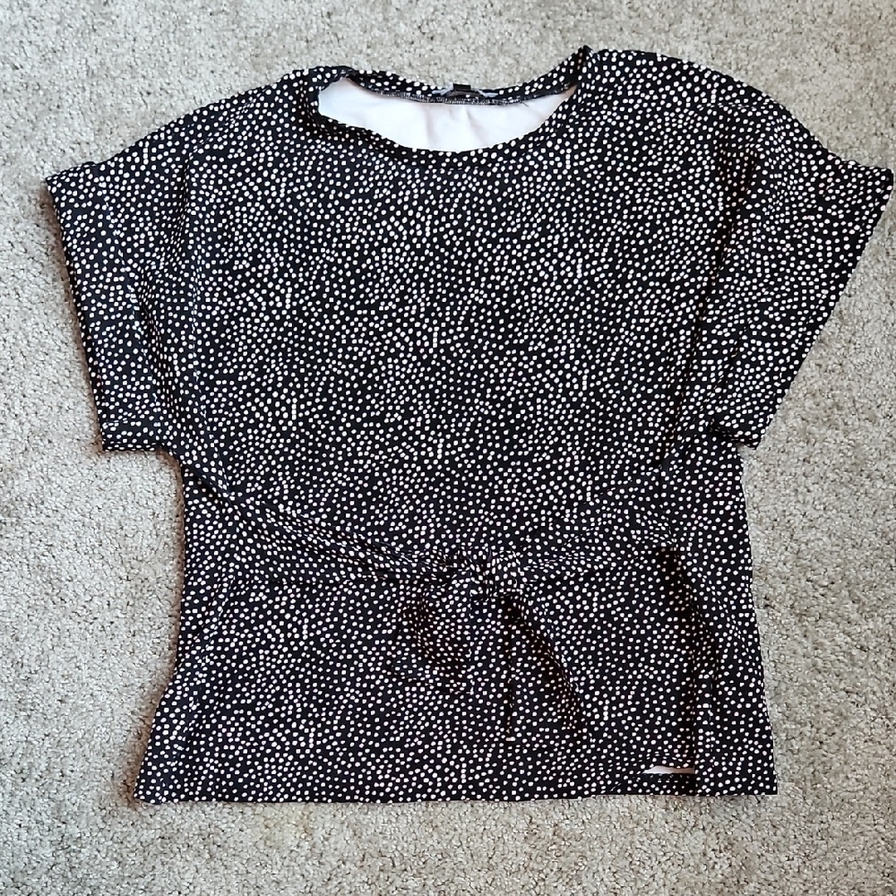 Women's Black and White Polka Dot Top